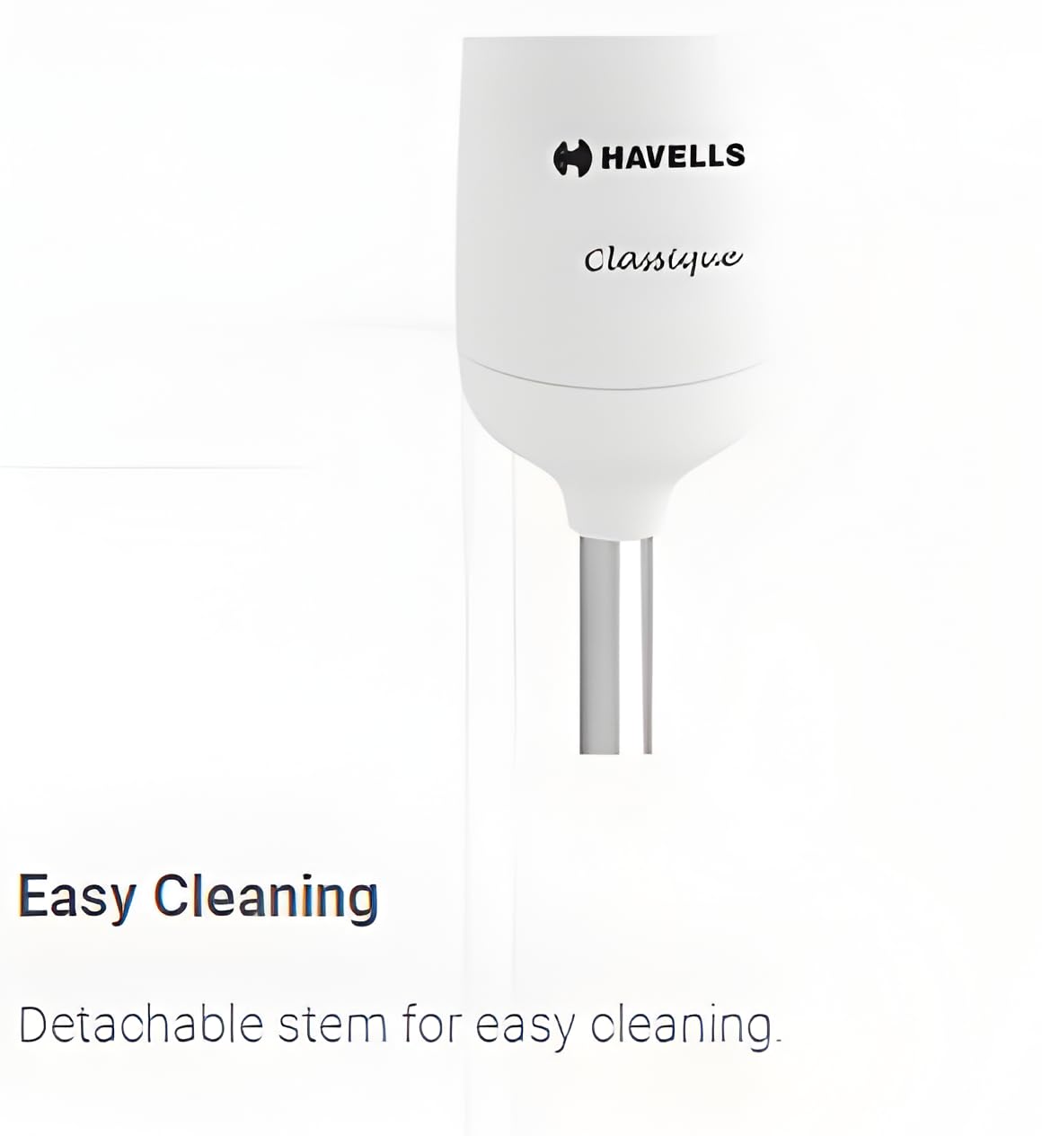 Havells Classique- S Low Noise 300 watt Hand Blender with Detachable Stainless Steel Stem, Double Bush, Copper Motor & 2 Years Warranty