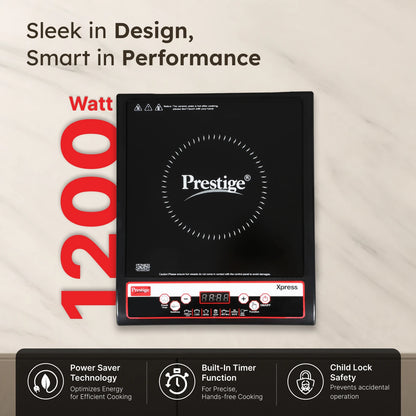 Prestige 1200 W Induction Cooktop Push Button (Black, Xpress 1200 W)