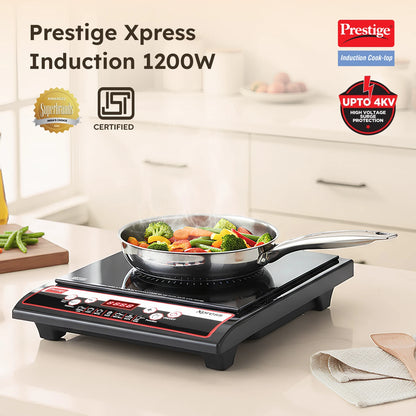 Prestige 1200 W Induction Cooktop Push Button (Black, Xpress 1200 W)